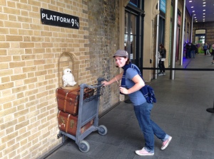 Platform 9 3/4 in King's Cross Station (which looks nothing like it did in the movie, by the way).
