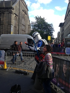 This is the first thing I saw after getting off the train in Edinburgh. Scottish stormtroopers, it turns out, are friendlier than the usual kind.